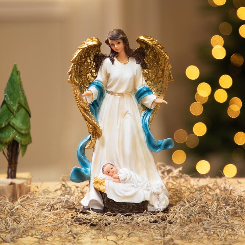 Angel Gloria, Baby Jesus and Lamb Christmas Decoration - 9"