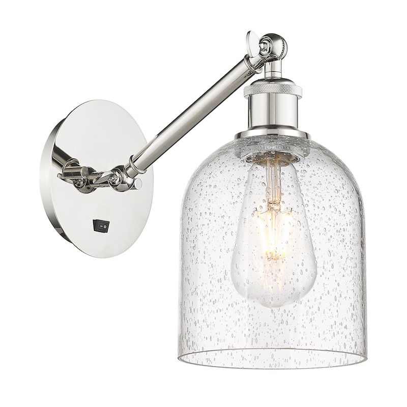 Innovations Lighting 317-1W-10-6 Bella Sconce Bella 10" Tall Wall - Polished Nickel / Seedy