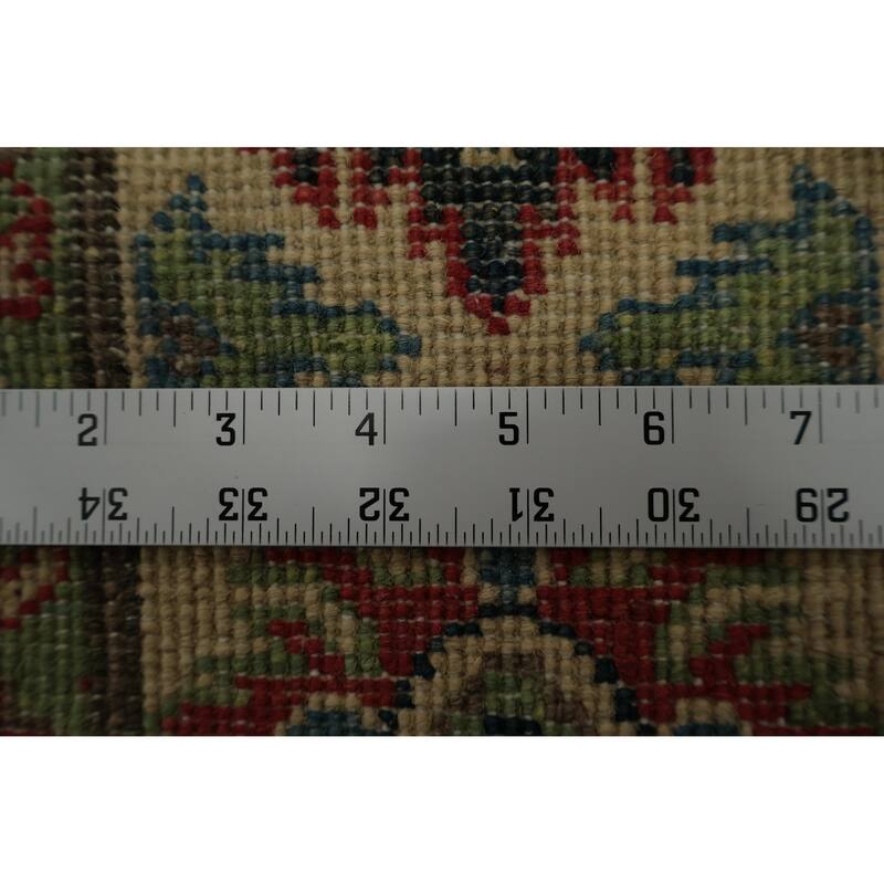 Hand Knotted Oriental 100% Wool Carpet Traditional Geometric Red Kazak Area Rug - 6' 11'' X 5' 2''