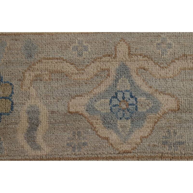 Hand Knotted Oriental 100% Wool Carpet Transitional All-Over Greys & Charcoal Oushak Area Rug - 11' 9'' X 9' 2''