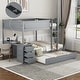 preview thumbnail 42 of 57, Full over Full Bunk Bed with Trundle, Storage and Desk, White+Walnut