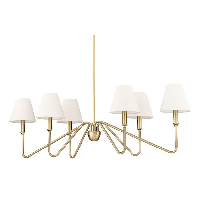Golden Lighting 3690-LP IL Kennedy 6 Light 42" Wide Chandelier - Brushed Champagne Bronze / Ivory Linen Shades