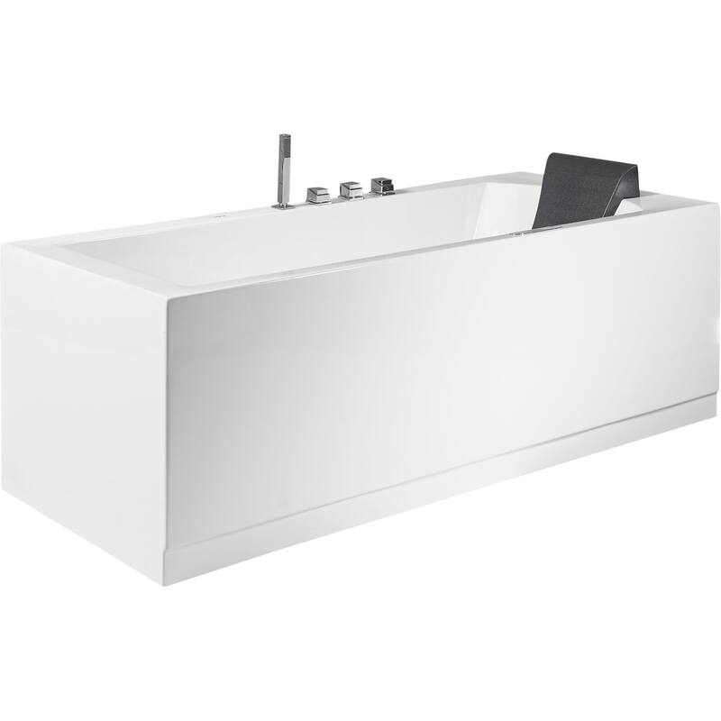 Eago 71" Three Wall Alcove Acrylic Whirlpool Tub with Left Drain,