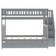 preview thumbnail 13 of 15, Pine Full over Full Bunk Bed with Trundle and Staircase-92.9''L*57.9''W
