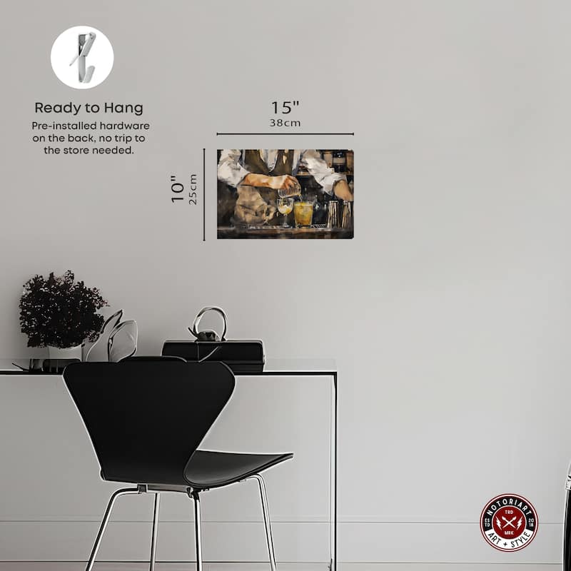 Notoriart Bartender Gallery Wrapped Bar Cart Art For Men