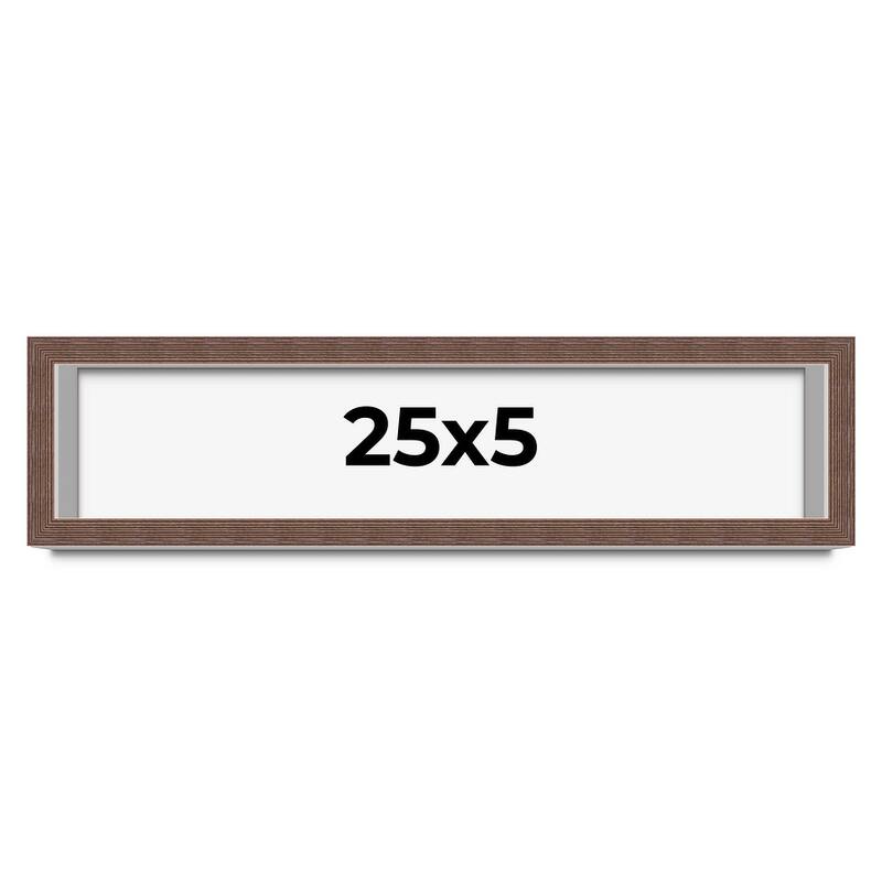 25x5 Shadow Box Frame Brown | 1.125 inches Deep Real Wood Rustic