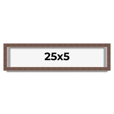 25x5 Shadow Box Frame Brown | 1.125 inches Deep Real Wood Rustic