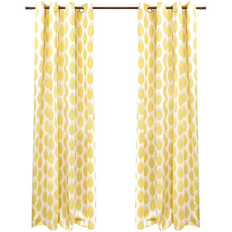 DriftAway Allen Ikat Polka Dot Room Darkening Window Curtain Panel Pair