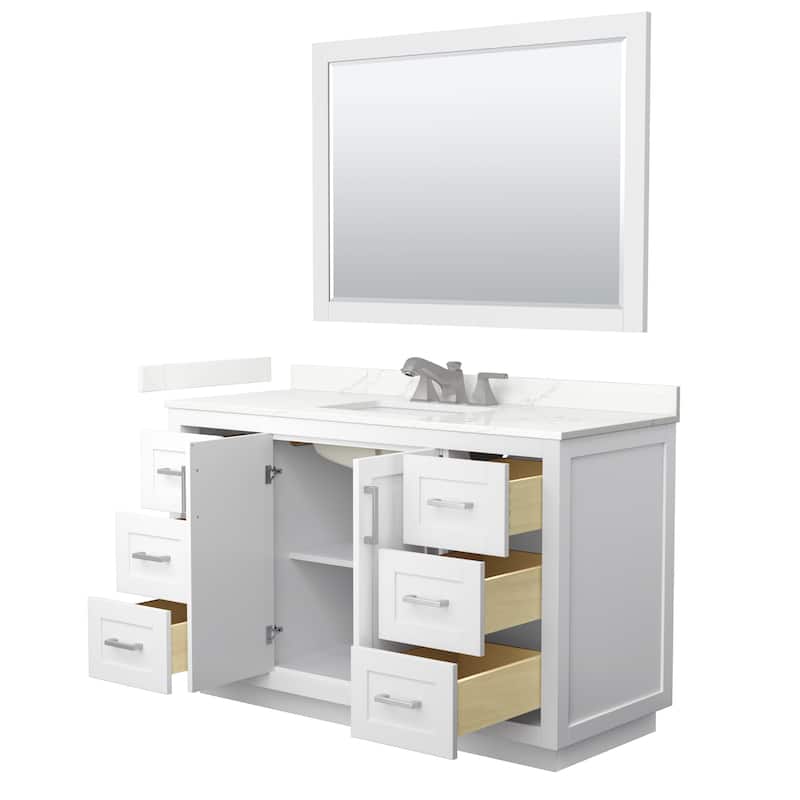 Miranda 54-inch Single Vanity, Quartz Top, 46-inch Mirror