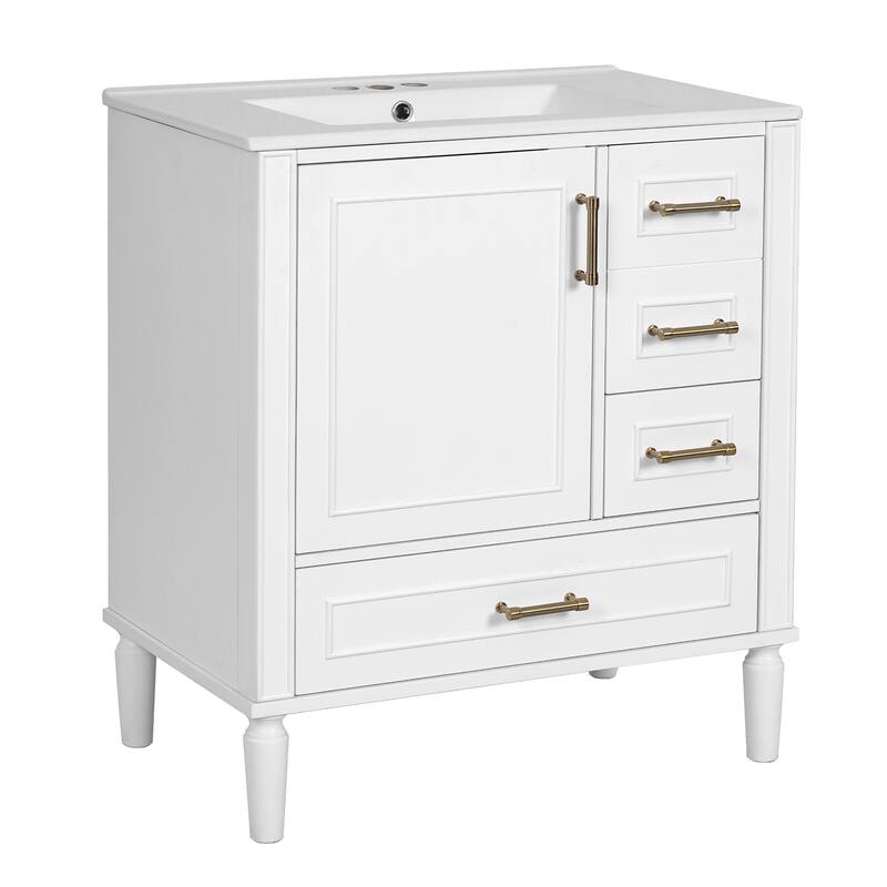 30'' Bathroom Vanity with Ceramic Sink, Soft-Close Door