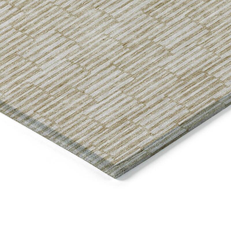 Machine Washable Indoor/ Outdoor Chantille Stripe Blocks Rug