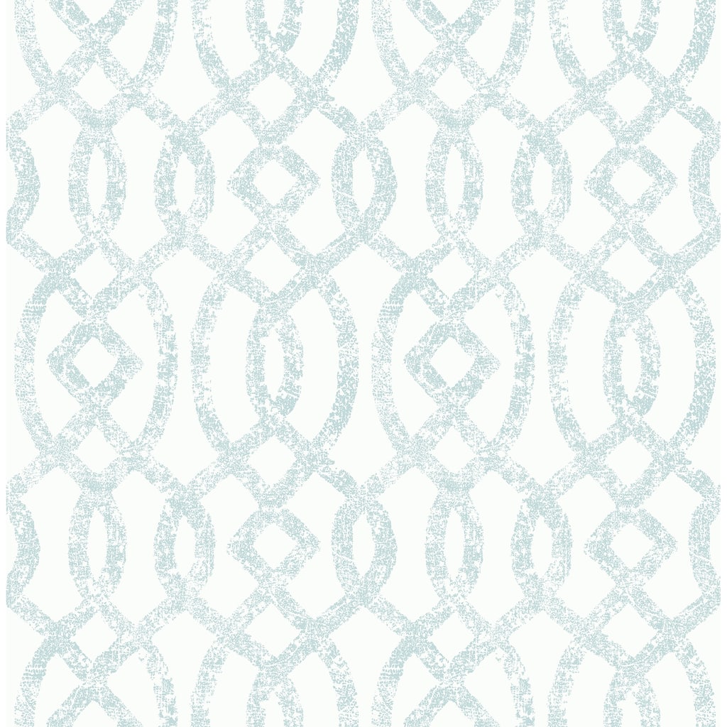 A-Street Prints Ethereal Sky Blue Trellis Wallpaper