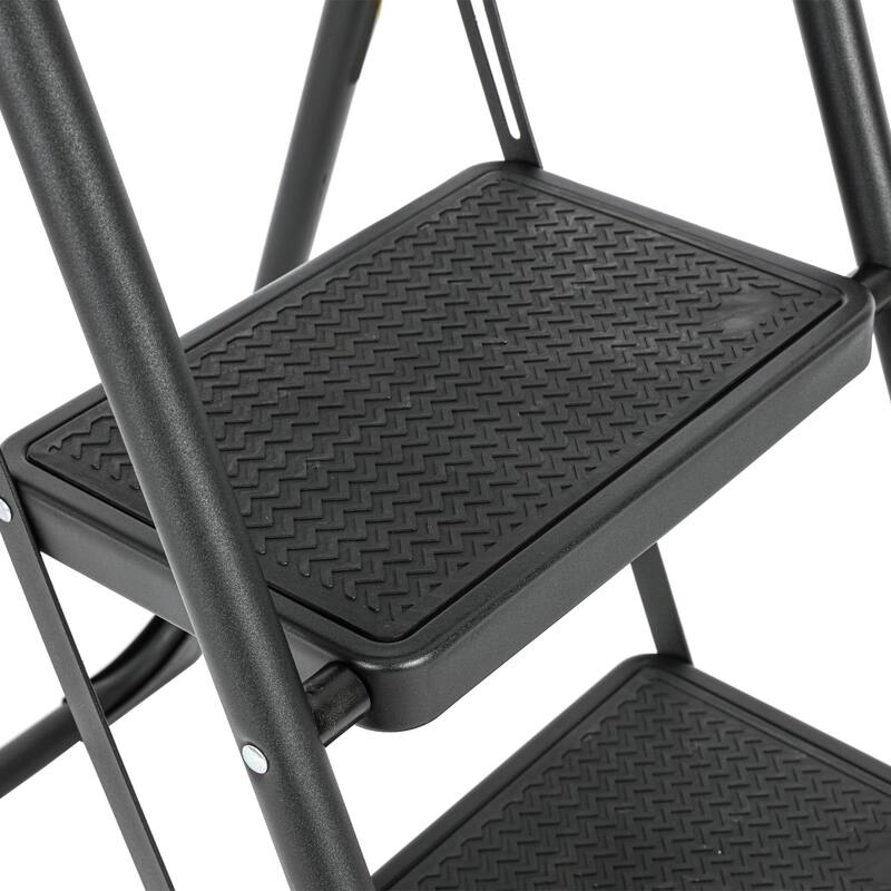330 lb Capacity 3-Step Iron Folding Step Stool Ladder