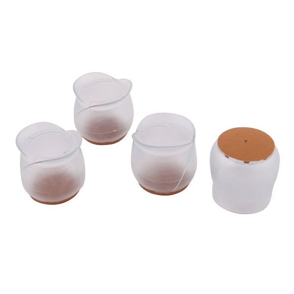 Unique Bargains 4 Pcs Antislip Rubber Round 2.2" Chair Foot Cover Table Furniture Leg Protector Clear Brown