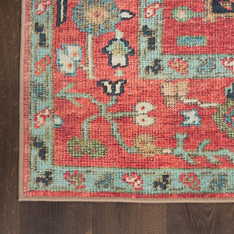 Nourison Vintage Washables Indoor only Red Persian Area Rug