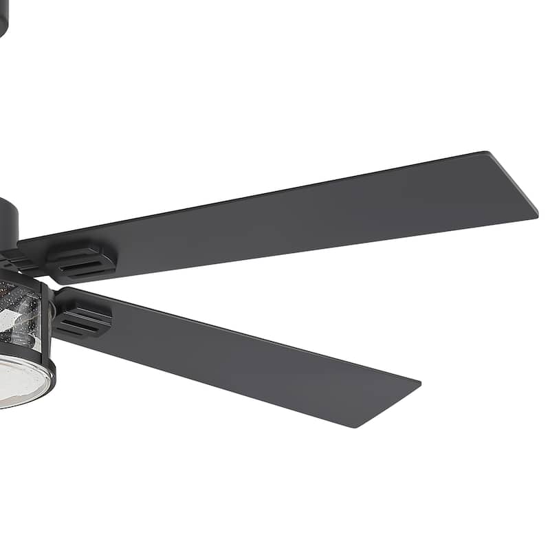 56" Reversible 5-Blade Glass Shade Ceiling Fan Chandelier with Light and Remote