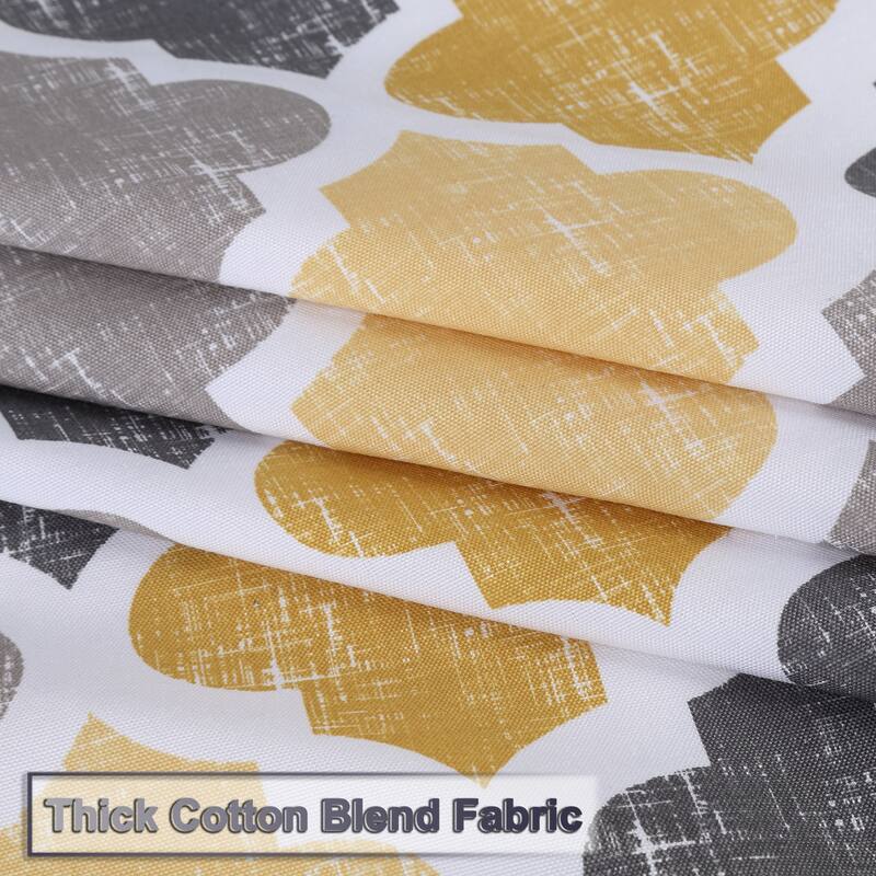 Quatrefoil Print Cotton Blend Fabric Shower Curtain