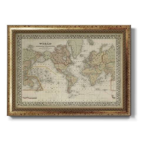 Mitchell's World Map Premium Framed Canvas- Ready to Hang