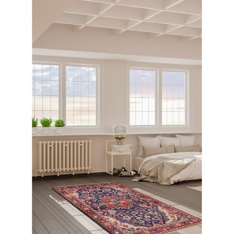 ECARPETGALLERY Hand-knotted Andelz Navy Wool Rug - 4'2 x 6'10