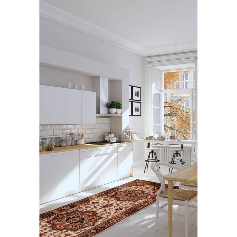 ECARPETGALLERY Hand-knotted Jules Sultane Ivory Wool Rug - 2'6 x 7'11