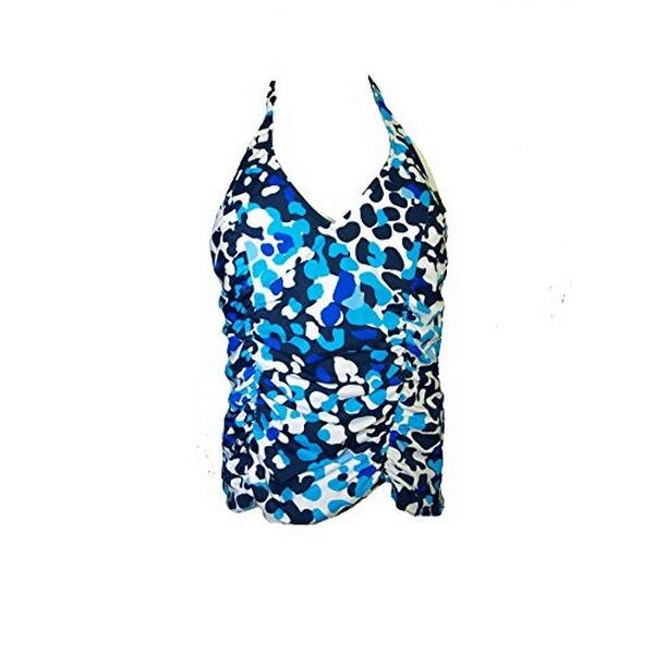 Shop Caribbean Joe Women S Halter Tankini Top Blue 18