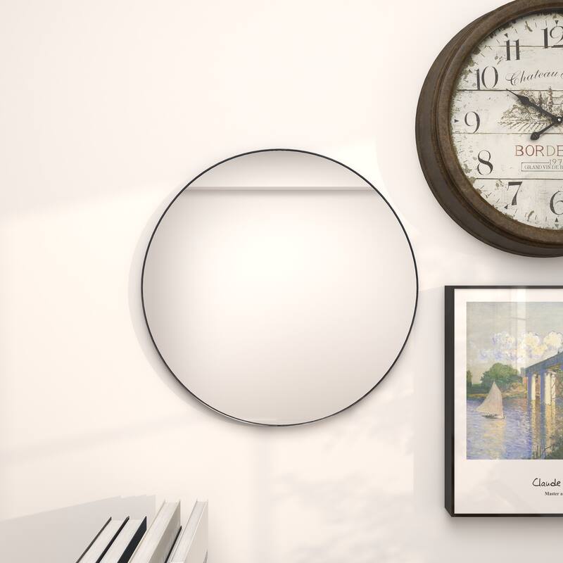 Black, White or Gold Wood Wall Mirror with Thin Frame