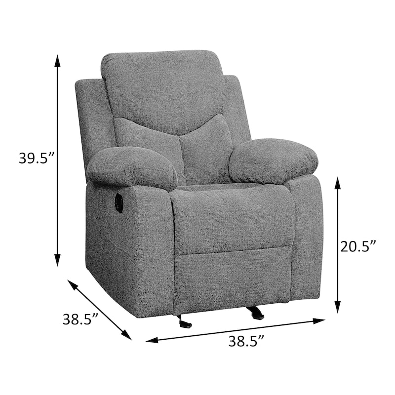 Hansfield Grey Pillow Top Arms Glider Recliner