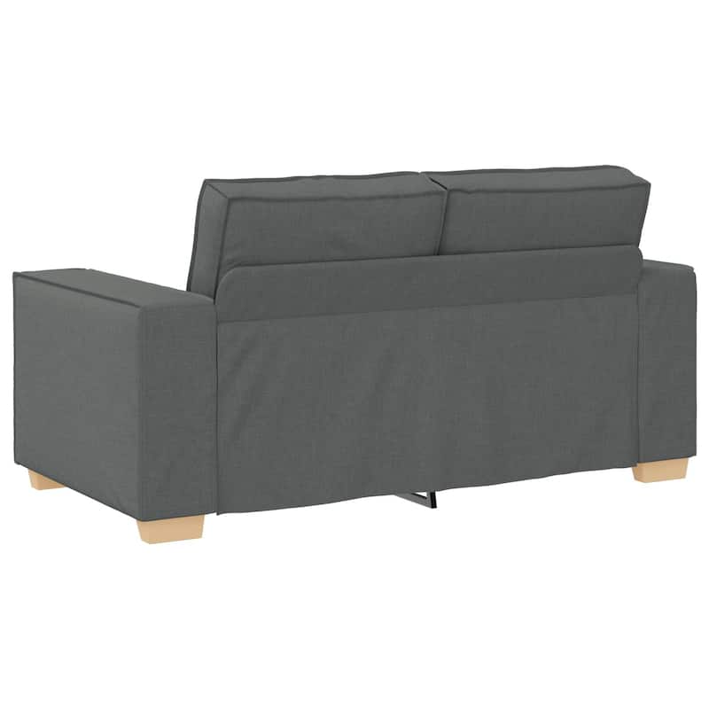 vidaXL 3 Piece Sofa Set with Cushions Black/Dark grey Fabric - 39 x 30.7 x 33.1