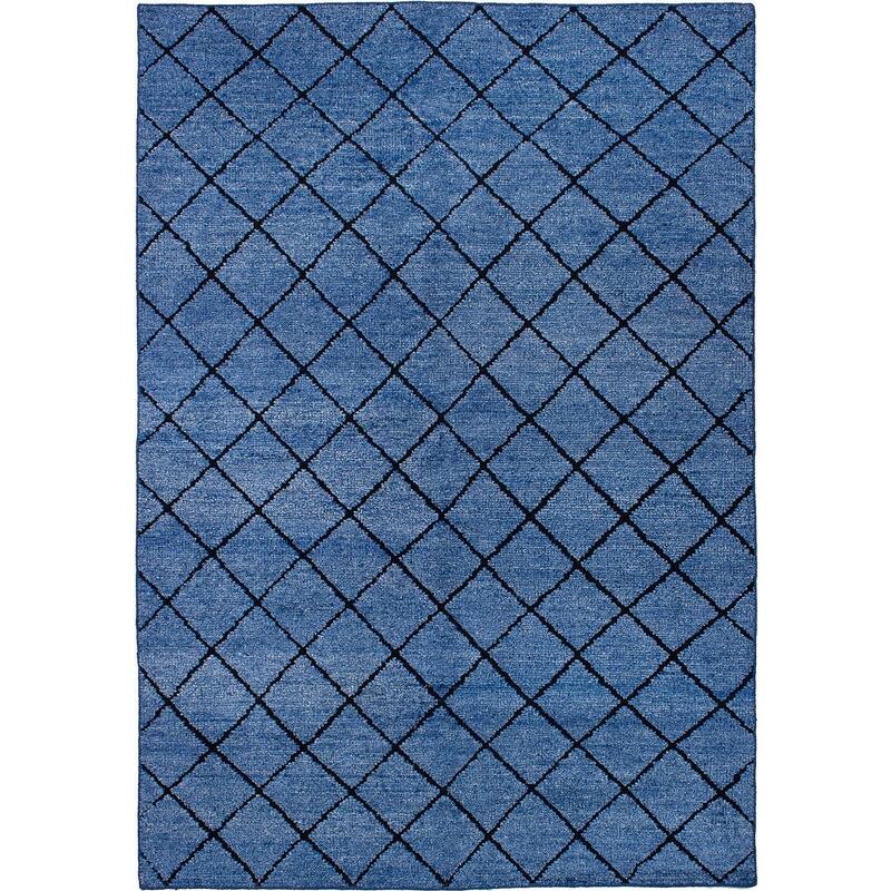 ECARPETGALLERY Hand-knotted La Seda Blue Rug - 5'3 x 7'6 - Blue - 5'3 x 7'6