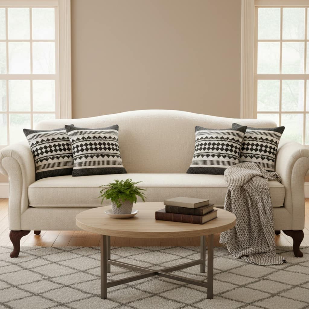 Geometric Striped Square Throw Pillow Covers - 20" - Black and White - Set of 4