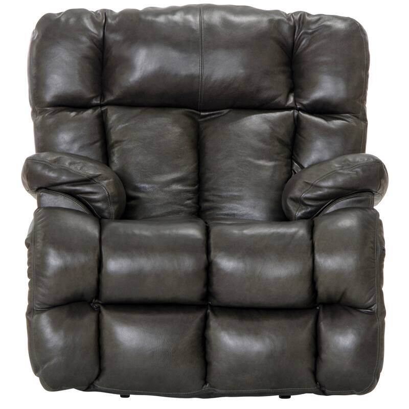 Victor Italian Leather Match Recliner - Grey - Power Recline