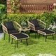 preview thumbnail 1 of 20, Moasis 5-Piece Outdoor Wicker Patio Bistro Set with Footrest Ottomans