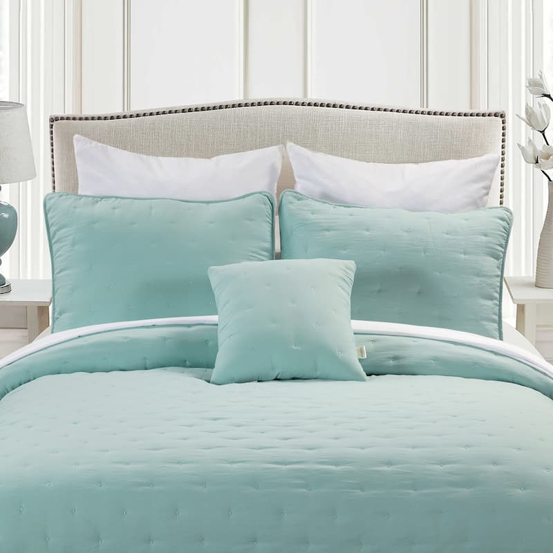 Emilie 4 Piece Crescent Stitch Quilt Set by HULALA HOME