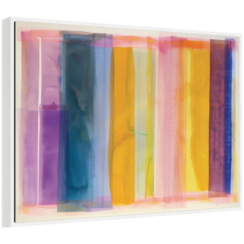 Kate and Laurel Sylvie Vibrant Lines I Framed Canvas by Amy Lighthall - 38x28 - White