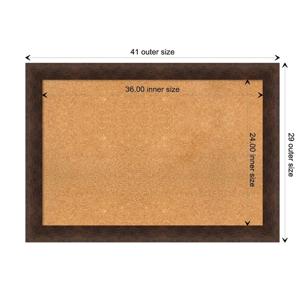 Warm Walnut Wood Framed Natural Corkboard Bulletin Board