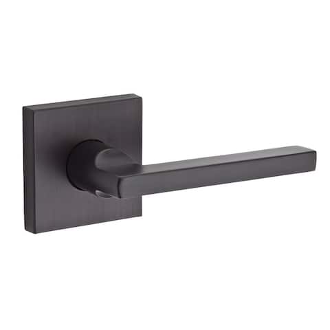 Baldwin Square Privacy Lever Set with Contemporary Square Rose