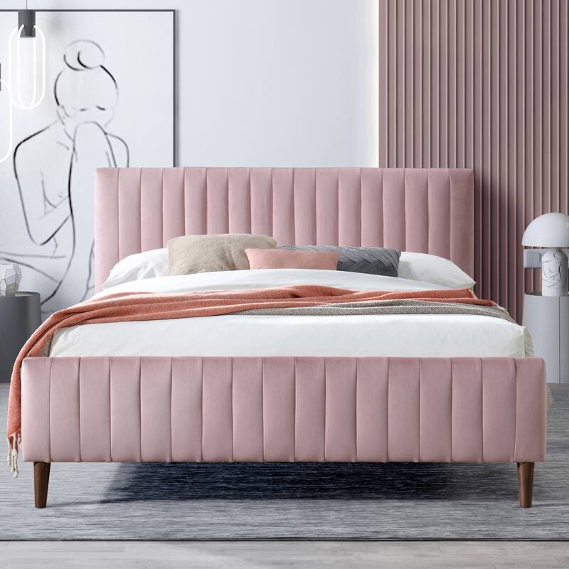 Omax Decor Spencer Upholstered Queen Platform Bed