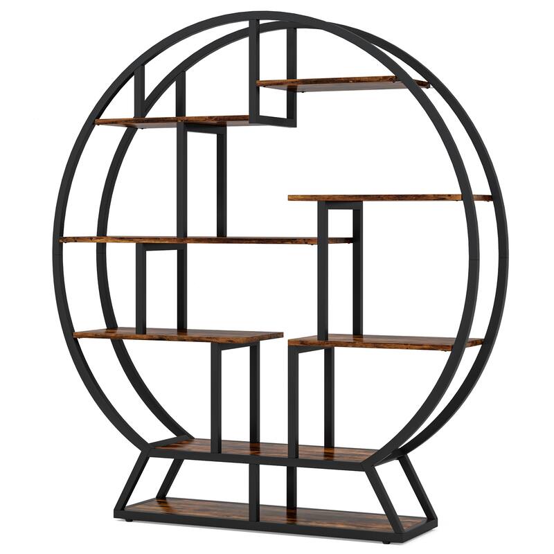 Round Plant Stand, Rustic 63 Inch Potted Plants Holder Flower Rack