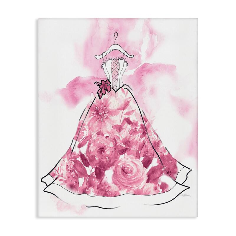 Stupell Modern Watercolor Flower Dress Canvas Wall Art Design By Carol Robinson - 30 x 40