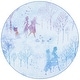 preview thumbnail 3 of 6, SAFAVIEH Machine Washable Slip Resistant Collection Inspired By Disney's Animated Film Frozen 2 - Believe 5' x 5' Round - Light Blue/Purple - Round