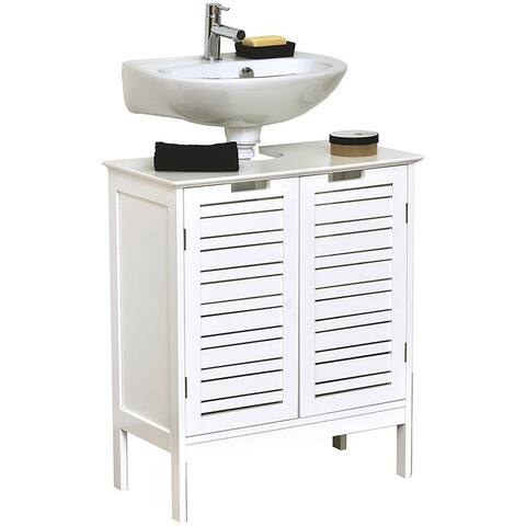 Wall-Mounted Sink Floor Cabinet Miami 2 Doors White