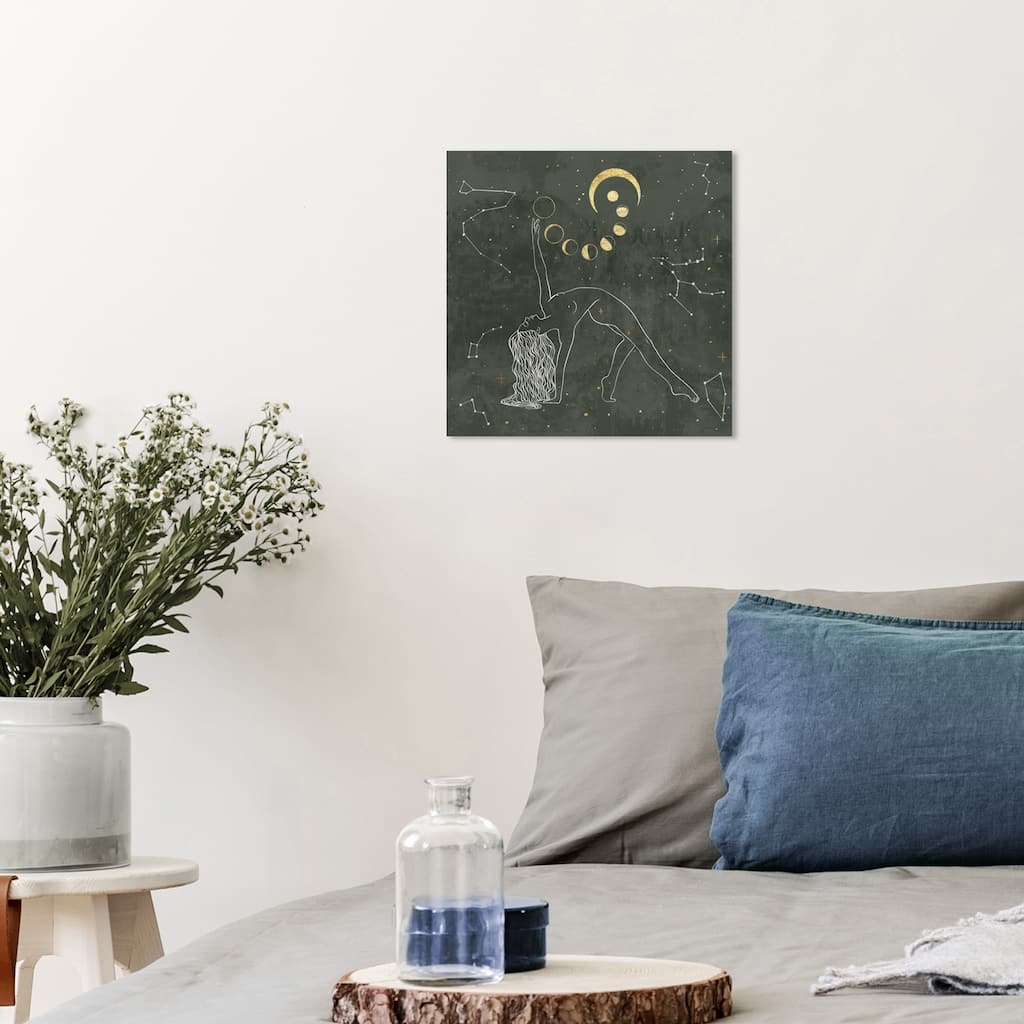 Wynwood Studio Canvas People and Portraits The girl & the constellations White and Modern & Contemporary Wall Art Canvas Print