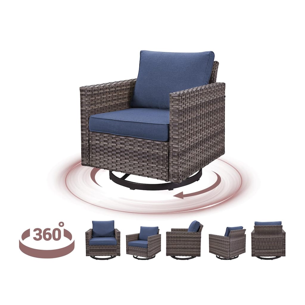 Gymojoy Patio Wicker Rocking Glider Chair with Cushion