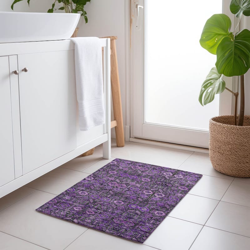 Nax Lush Floral Weather Resistant Classic Meets Modern Outdoor Rug