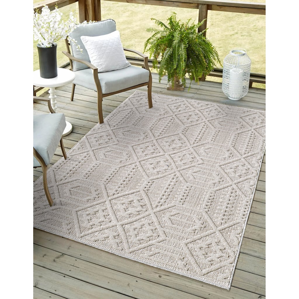 Domani Bella Modern Southwestern Textured Indoor / Outdoor Area Rug