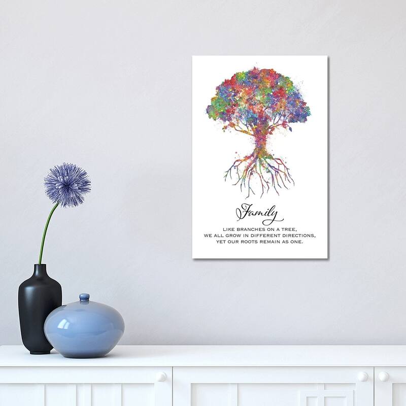 iCanvas "Trees Family Quote" by Genefy Art Canvas Print - 18x12x1.5
