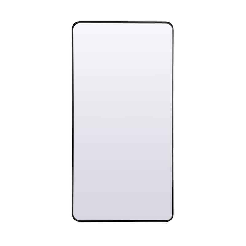 Indigo Home Soft Corner Metal Rectangle Full Length Mirror 30x60 Inch - Black