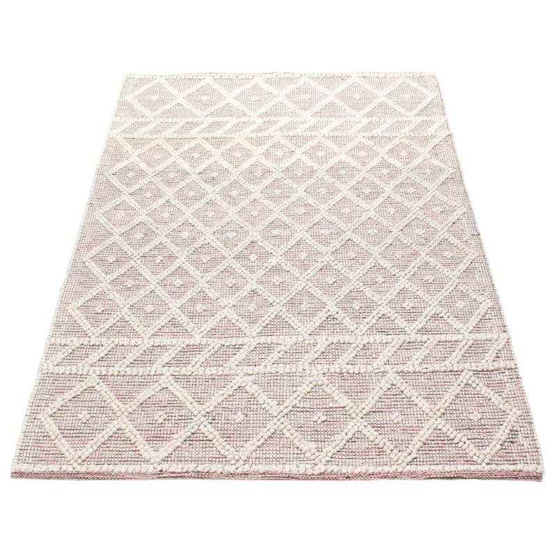 ECARPETGALLERY Braid weave Sienna Grey Wool Rug - 4'11 x 8'1