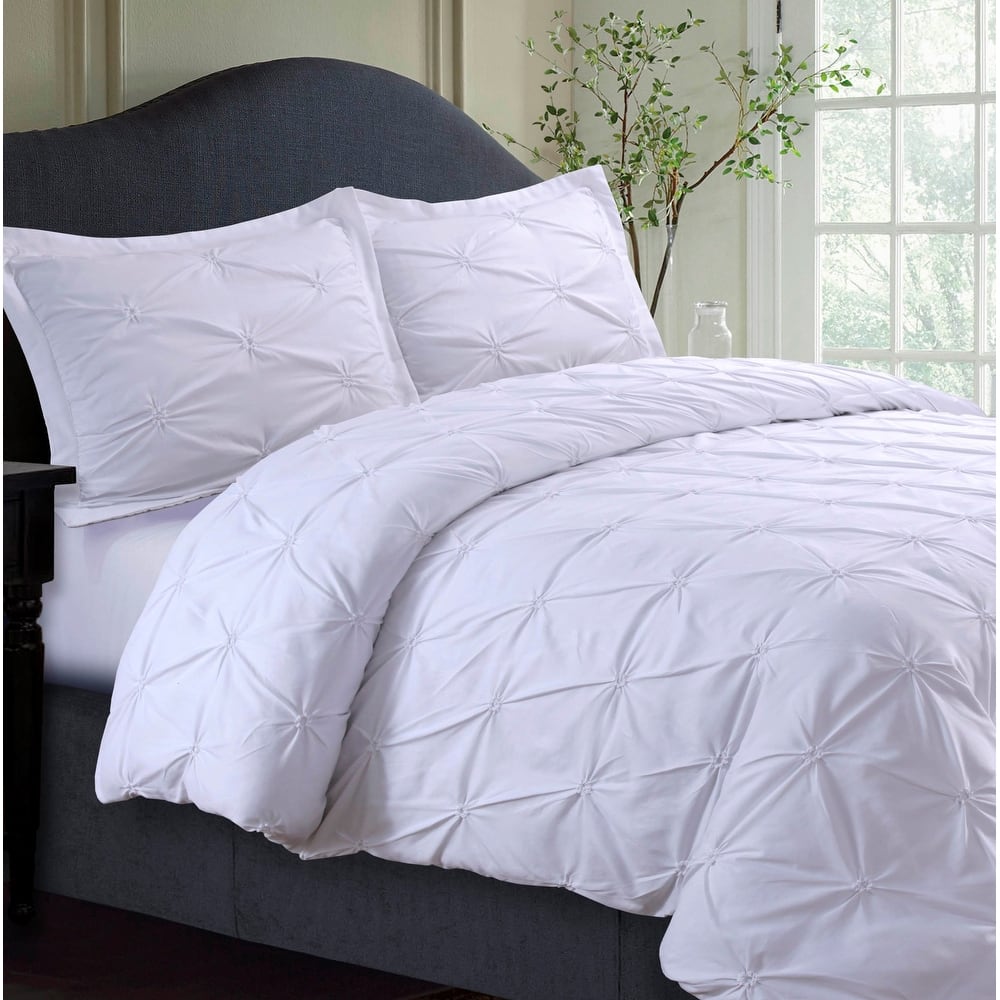 Sydney Oversized 3-piece Pintuck Duvet Cover Set