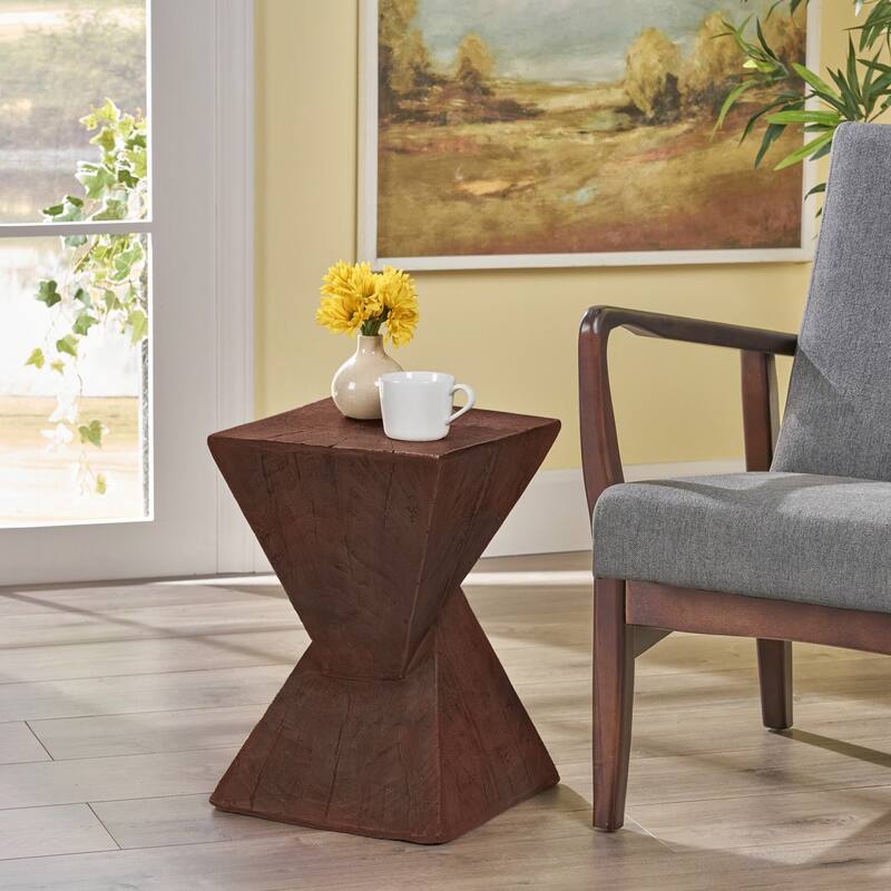 outdoor GEOMETRIC MGO SIDE TABLE,DARK BROWN COLOR